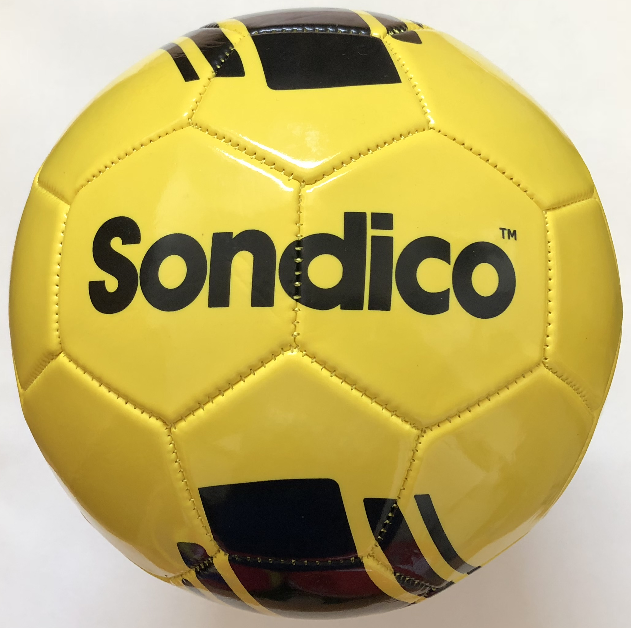 fotbalový míč, kopačák SONDICO, velikost 4, barva žlutá/čerá