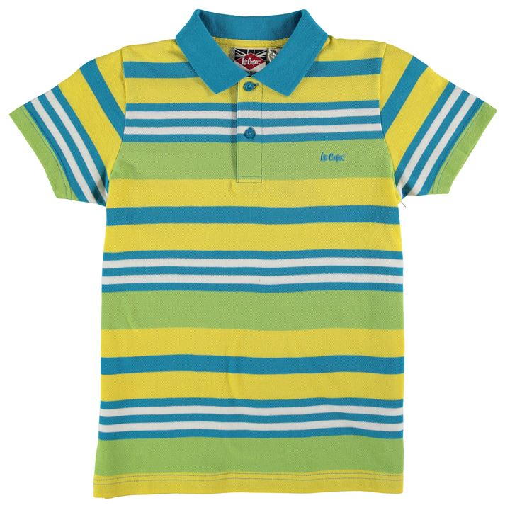 dětské tričko polo LEE COOPER - BLUE/LIME/YELL
