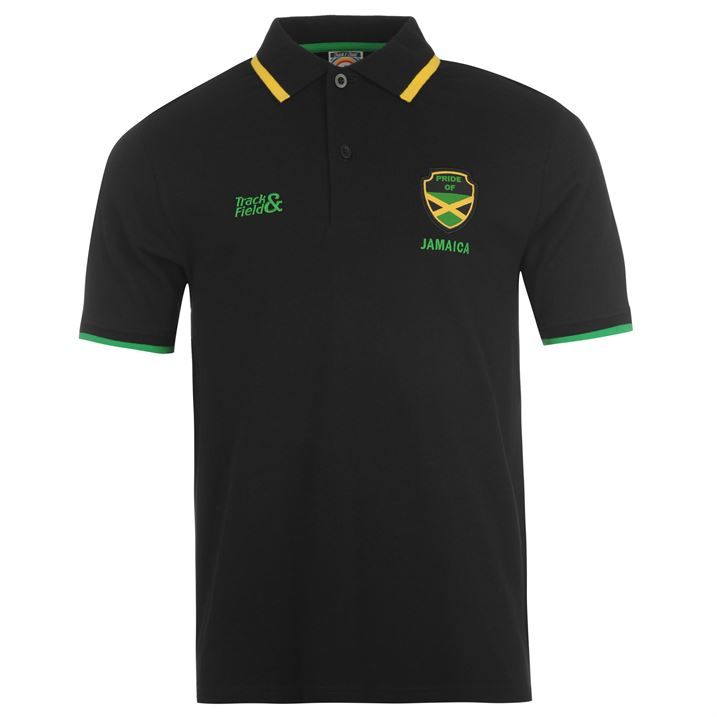 pánské tričko polo TRACK & FIELD JAMAICA - BLACK - XL