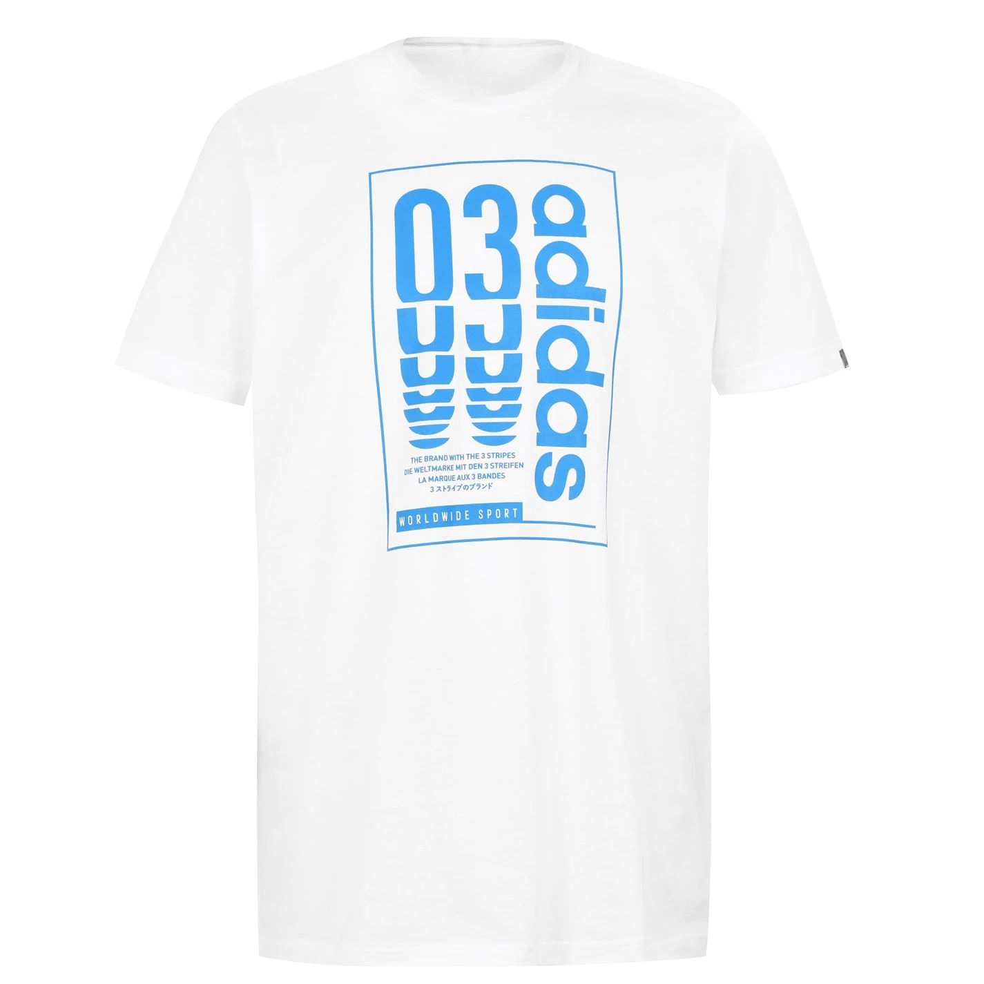 pánské tričko ADIDAS - WHITE/BLUE
