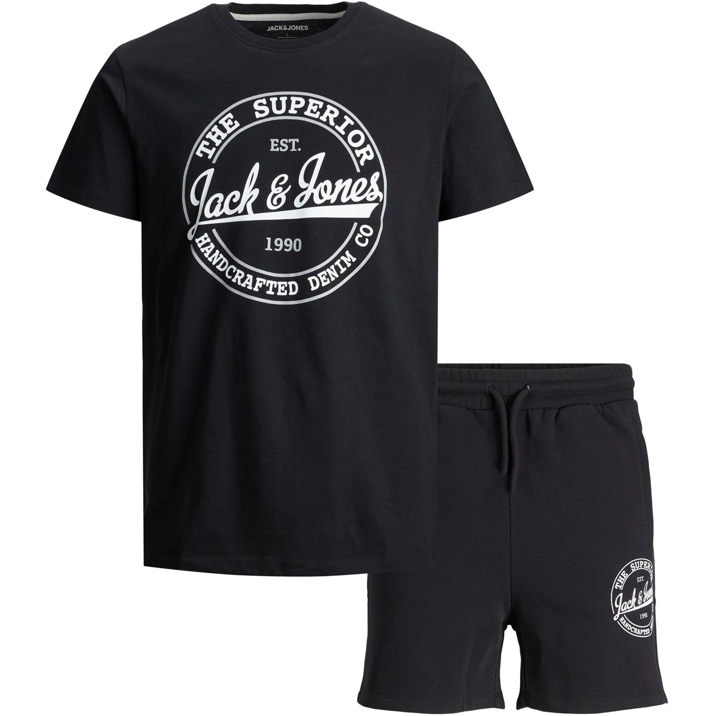 dětský set tričko + šortky JACK & JONES - BLACK - 140 9-10 let