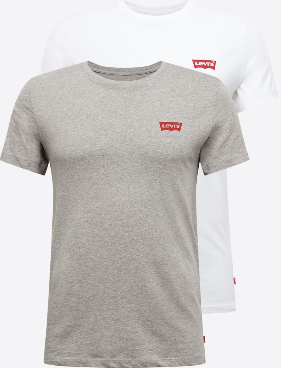 sada (2 ks) pánské tričko LEVI'S - WHITE/GREY - 2XL