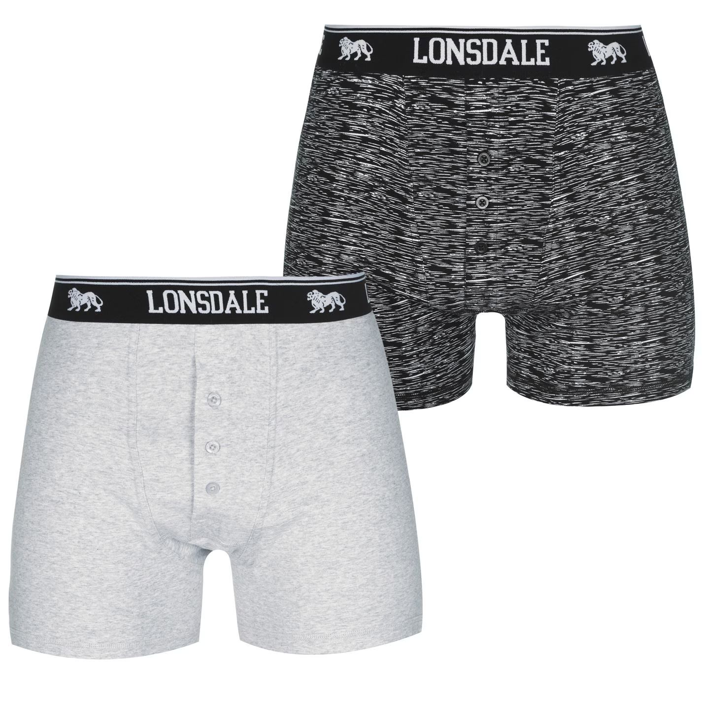 pánské boxerky LONSDALE - BLACK PRINT - (2 ks) - L
