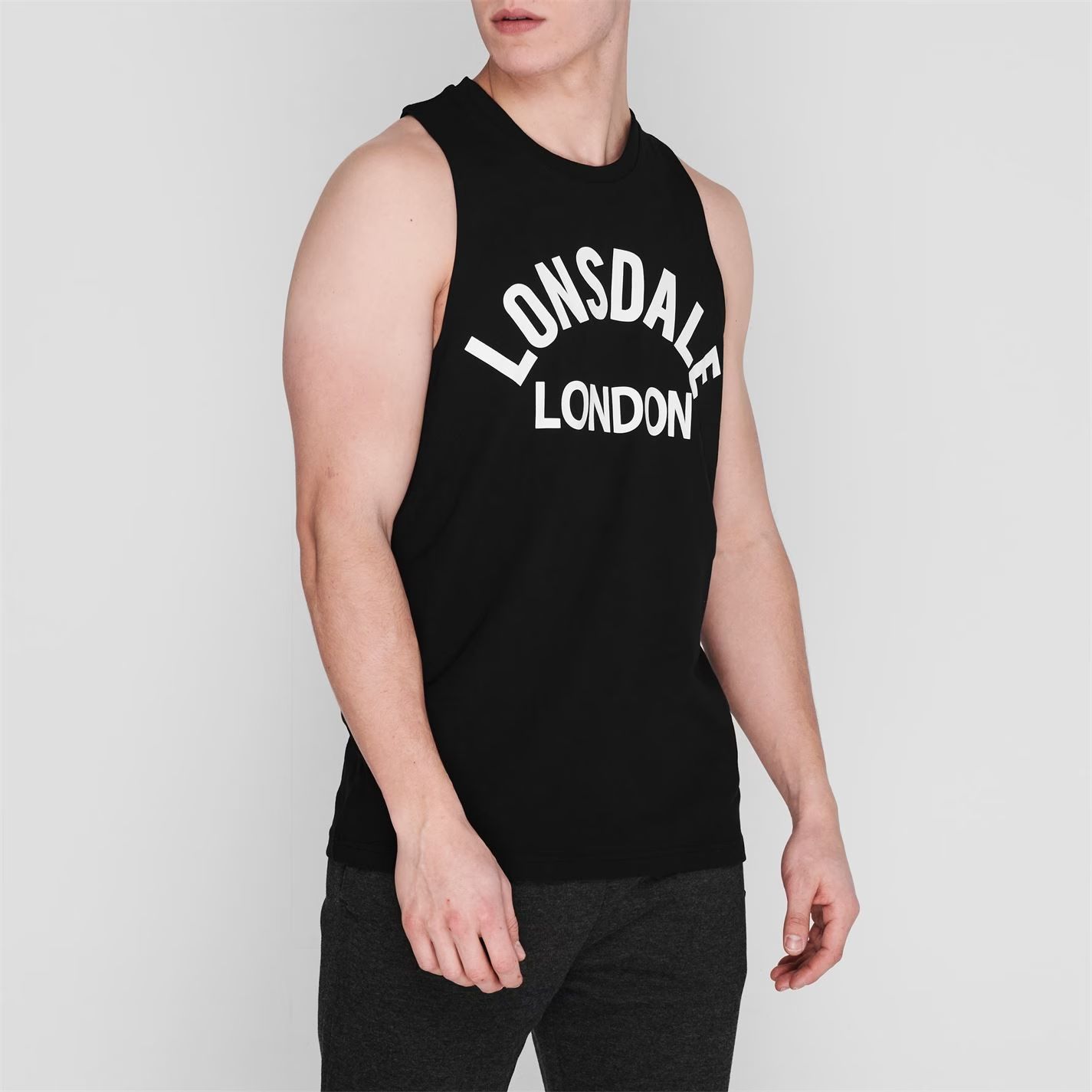 pánské tričko, tílko LONSDALE MUSCLE - BLACK/WHITE - L