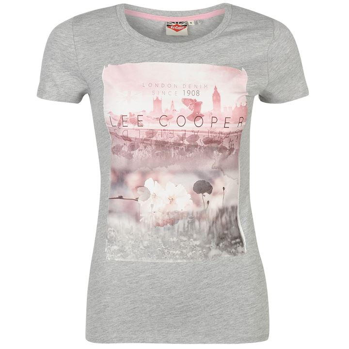 dámské tričko LEE COOPER fp - GREY MARL - M