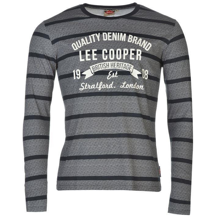 pánské tričko LEE COOPER - BLACK STRIPE - XL