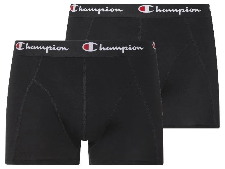 pánské boxerky CHAMPION - BLACK/BLACK - 2 ks