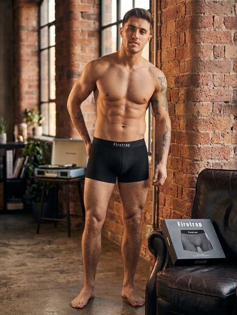 pánské boxerky FIRETRAP - BLACK/STRIPE - 2 ks