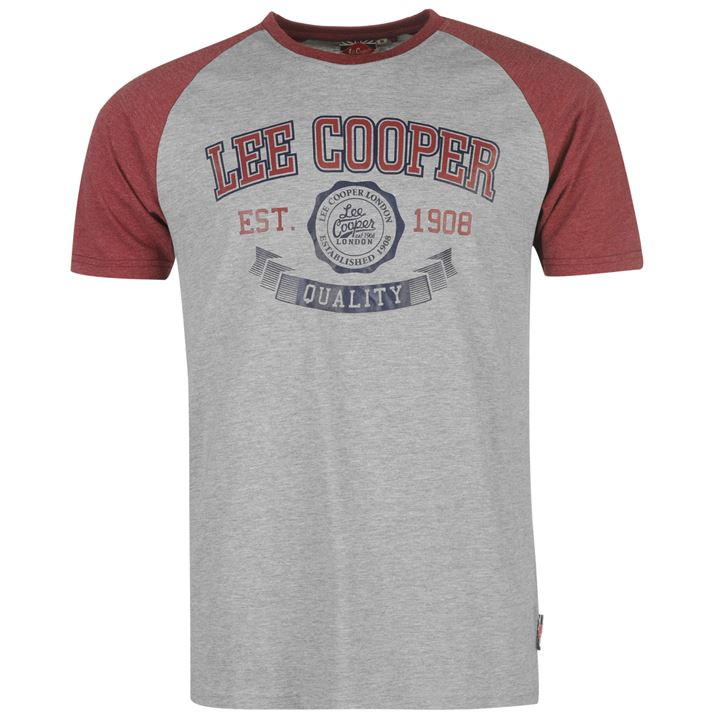 pánské tričko LEE COOPER - GREY/M/BURG