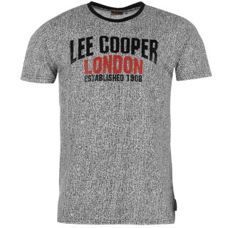 pánské tričko LEE COOPER - BLACK MARL - XL