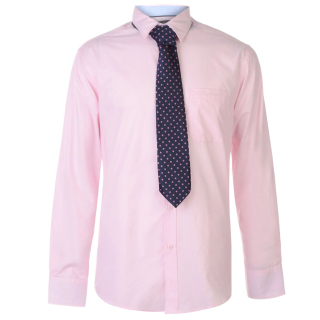 pánská košile s kravatou PIERRE CARDIN - PINK/NAVY