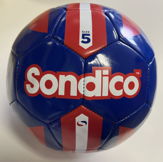 fotbalový míč, kopačák SONDICO, velikost 5, barva modrá/červená/bílá