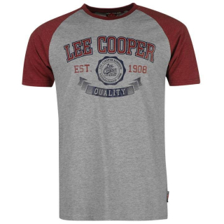 pánské tričko LEE COOPER - GREY/M/BURG - L