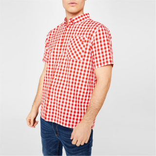 pánská košile LEE COOPER - RED/WHITE - L