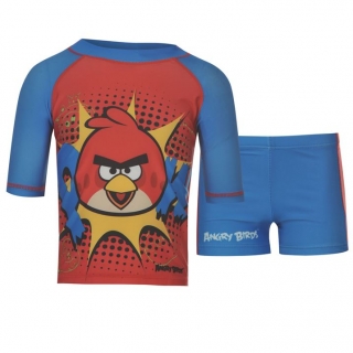 dětské plavky a tričko ANGRY BIRDS - RED/BLUE - 86-92 1,5-2 roky